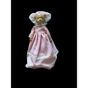 Vintage 1984 8" Porcelain Musical Rotating Bear Doll